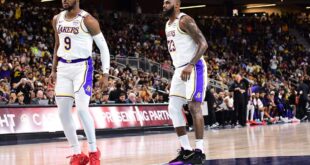 Lakers’ LeBron James, Bronny James become first father-son duo to share court in NBA history